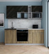 Миниатюра изображения товара Кухонный гарнитур Интерлиния Мила Gloss 2.0 (черный глянец/дуб вотан/травертин серый)