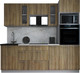 Миниатюра изображения товара Кухонный гарнитур Интерлиния Мила Gloss 2.4 (дуб вотан/дуб вотан/травертин серый)