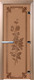 Миниатюра изображения товара Стеклянная дверь для бани/сауны Doorwood Розы 80x200 / DW01549 (бронза матовый)