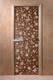 Миниатюра изображения товара Стеклянная дверь для бани/сауны Doorwood Цветы и бабочки 70x190 / DW01299 (бронза)