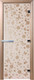 Миниатюра изображения товара Стеклянная дверь для бани/сауны Doorwood Цветы и бабочки 70x190 / DW01300 (сатин)
