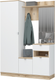 Миниатюра изображения товара Секция в прихожую Стендмебель Юкки ПР 1400 (белый/дуб делано)
