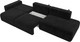 Миниатюра изображения товара Диван Лига Диванов Лига-036 Модерн Лонг подлокотник слева / 121363L (велюр черный)