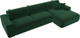 Миниатюра изображения товара Диван угловой Лига Диванов Лига-036 Классик Лонг правый / 121393 (велюр зеленый)