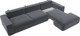 Миниатюра изображения товара Диван угловой Лига Диванов Лига-036 Классик Лонг правый / 121395 (велюр серый)