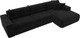 Миниатюра изображения товара Диван угловой Лига Диванов Лига-036 Классик Лонг правый / 121397 (велюр черный)