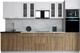 Миниатюра изображения товара Кухонный гарнитур Интерлиния Мила Gloss 3.2 (белый/дуб вотан/травертин серый)