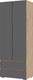 Миниатюра изображения товара Шкаф Стендмебель Хелен ШК 01 2-х створчатый (серый графит 0162/дуб крафт золотой)
