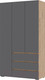 Миниатюра изображения товара Шкаф Стендмебель Хелен ШК 06 (серый графит 0162/дуб крафт золотой)