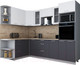 Миниатюра изображения товара Кухонный гарнитур Интерлиния Мила Gloss 1.68x2.6 левая (белый/пепел/травертин серый)