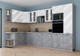 Миниатюра изображения товара Кухонный гарнитур Интерлиния Мила Gloss 1.68x3.4 левая (белый глянец/керамика/травертин серый)