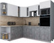 Миниатюра изображения товара Кухонный гарнитур Интерлиния Мила Gloss 1.88x2.4 левая (белый/керамика/травертин серый)