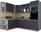 Миниатюра изображения товара Кухонный гарнитур Интерлиния Мила Gloss 1.88x2.4 левая (пепел/пепел/травертин серый)