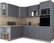 Миниатюра изображения товара Кухонный гарнитур Интерлиния Мила Gloss 1.88x2.4 левая (серый/серый/травертин серый)