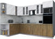 Миниатюра изображения товара Кухонный гарнитур Интерлиния Мила Gloss 1.88x3.0 левая (белый глянец/дуб вотан/травертин серый)