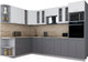 Миниатюра изображения товара Кухонный гарнитур Интерлиния Мила Gloss 1.88x3.0 левая (белый/серый/травертин серый)
