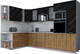 Миниатюра изображения товара Кухонный гарнитур Интерлиния Мила Gloss 1.88x3.2 левая (черный глянец/дуб вотан/травертин серый)