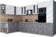 Миниатюра изображения товара Кухонный гарнитур Интерлиния Мила Gloss 1.88x3.4 левая (белый глянец/керамика/травертин серый)