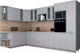 Миниатюра изображения товара Кухонный гарнитур Интерлиния Мила Gloss 1.88x3.4 левая (грей/грей/травертин серый)