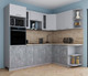 Миниатюра изображения товара Кухонный гарнитур Интерлиния Мила Gloss 1.68x2.4 правая (грей/керамика/травертин серый)