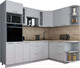 Миниатюра изображения товара Кухонный гарнитур Интерлиния Мила Gloss 1.68x2.4 правая (грей/грей/травертин серый)
