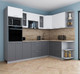 Миниатюра изображения товара Кухонный гарнитур Интерлиния Мила Gloss 1.68x2.6 правая (белый/серый/травертин серый)
