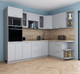 Миниатюра изображения товара Кухонный гарнитур Интерлиния Мила Gloss 1.68x2.6 правая (грей/грей/травертин серый)