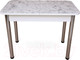 Миниатюра изображения товара Обеденный стол СВД Юнио 110-140x70 / 052.П15.Х (мрамор каррара/хром)