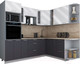 Миниатюра изображения товара Кухонный гарнитур Интерлиния Мила Gloss 1.88x2.4 правая (белый глянец/пепел/травертин серый)