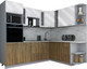 Миниатюра изображения товара Кухонный гарнитур Интерлиния Мила Gloss 1.88x2.4 правая (белый глянец/дуб вотан/травертин серый)