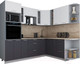 Миниатюра изображения товара Кухонный гарнитур Интерлиния Мила Gloss 1.88x2.4 правая (белый/пепел/травертин серый)