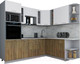Миниатюра изображения товара Кухонный гарнитур Интерлиния Мила Gloss 1.88x2.4 правая (белый/дуб вотан/травертин серый)
