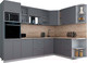 Миниатюра изображения товара Кухонный гарнитур Интерлиния Мила Gloss 1.88x2.8 правая (серый/серый/травертин серый)