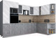 Миниатюра изображения товара Кухонный гарнитур Интерлиния Мила Gloss 1.88x3.2 правая (белый глянец/керамика/травертин серый)