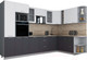 Миниатюра изображения товара Кухонный гарнитур Интерлиния Мила Gloss 1.88x3.2 правая (белый/пепел/травертин серый)