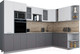 Миниатюра изображения товара Кухонный гарнитур Интерлиния Мила Gloss 1.88x3.2 правая (белый/серый/травертин серый)