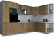 Миниатюра изображения товара Кухонный гарнитур Интерлиния Мила Gloss 1.88x3.2 правая (дуб вотан/дуб вотан/травертин серый)