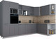Миниатюра изображения товара Кухонный гарнитур Интерлиния Мила Gloss 1.88x3.2 правая (серый/серый/травертин серый)