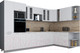 Миниатюра изображения товара Кухонный гарнитур Интерлиния Мила Gloss 1.88x3.4 правая (белый/белый/травертин серый)