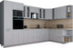 Миниатюра изображения товара Кухонный гарнитур Интерлиния Мила Gloss 1.88x3.4 правая (грей/грей/травертин серый)