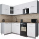 Миниатюра изображения товара Кухонный гарнитур Интерлиния Мила Gloss 50-12x24 (белый/белый/травертин серый)