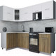 Миниатюра изображения товара Кухонный гарнитур Интерлиния Мила Gloss 50-12x24 (белый/дуб вотан/травертин серый)