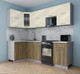 Миниатюра изображения товара Кухонный гарнитур Интерлиния Мила Gloss 50-12x24 (ваниль глянец/дуб вотан/травертин серый)