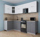 Миниатюра изображения товара Кухонный гарнитур Интерлиния Мила Gloss 50-12x25 (белый/серый/травертин серый)