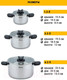 Миниатюра изображения товара Набор кастрюль Olivetti SCKFL8136