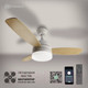 Миниатюра изображения товара Вентилятор Estares Fan Wood 48W+18W R-APP-1060x390-WHITE/WOOD/WHITE-220-IP20