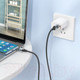 Миниатюра изображения товара Кабель Hoco U128 2в1 USB/Type-C to Type-C (черный)