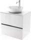 Миниатюра изображения товара Тумба под умывальник ЗОВ Лира 100 / L100MW0MWGVA-KP13W-KP13W (белый глянцевый)