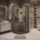Миниатюра изображения товара Душевой уголок Grossman Cosmo 100x100x195 / 301.K33.02.1010.21.02 (черный матовый/шиншилла стекло)
