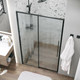 Миниатюра изображения товара Душевая дверь Grossman Galaxy 130x195 / 100.K33.01.130.21.02 (черный матовый/шиншилла стекло)